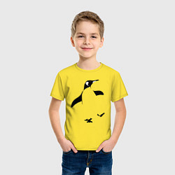 Футболка хлопковая детская Пингвин идёт трафарет, цвет: желтый — фото 2