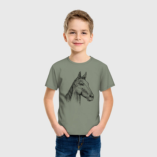 Детская футболка Голова коня / Авокадо – фото 3