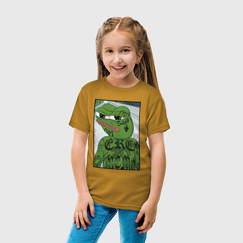 Детская футболка Pepe tattoo / Горчичный – фото 4