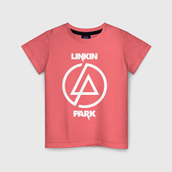 Футболка хлопковая детская Linkin Park logo, цвет: коралловый