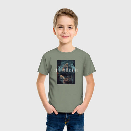 Детская футболка Мрачный Санкт-петербург / Авокадо – фото 3