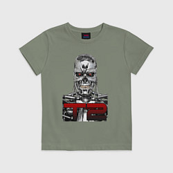 Футболка хлопковая детская Terminator 2 T800, цвет: авокадо