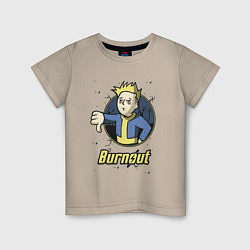 Футболка хлопковая детская Burnout - vault boy, цвет: миндальный