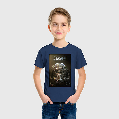 Детская футболка Fallout armour poster / Тёмно-синий – фото 3