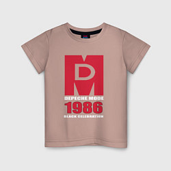 Футболка хлопковая детская Depeche Mode - Black Celebration album merch, цвет: пыльно-розовый