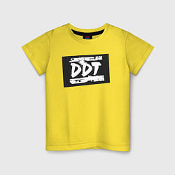 Футболка хлопковая детская ДДТ - логотип, цвет: желтый