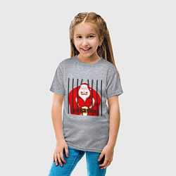 Футболка хлопковая детская Дед Мороз за решёткой, цвет: меланж — фото 2