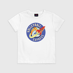 Футболка хлопковая детская Volleyball express, цвет: белый