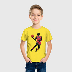 Футболка хлопковая детская Retro Jordan, цвет: желтый — фото 2