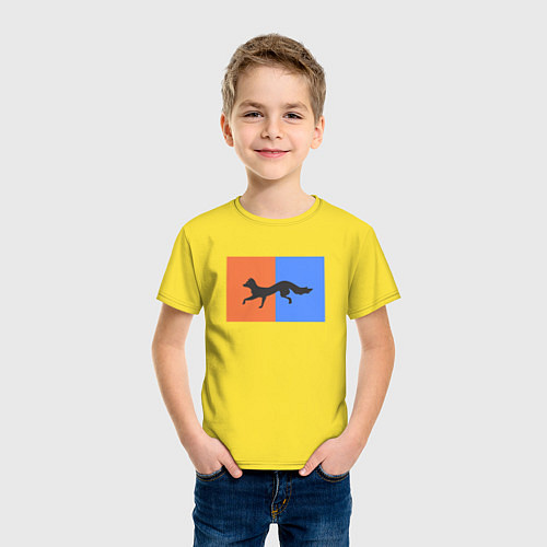 Детская футболка Лиса силуэт / Желтый – фото 3