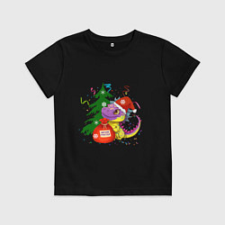 Детская футболка Новогодний дракон желает счастья