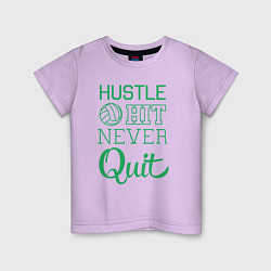 Футболка хлопковая детская Hustle hit never quit, цвет: лаванда