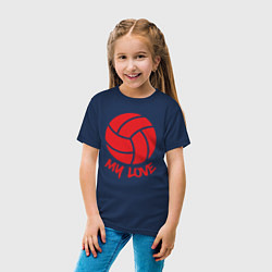 Футболка хлопковая детская Volleyball my love, цвет: тёмно-синий — фото 2