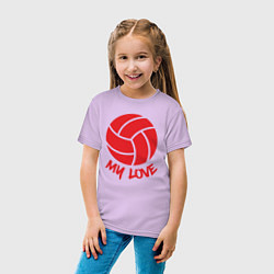 Футболка хлопковая детская Volleyball my love, цвет: лаванда — фото 2