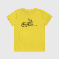 Детская футболка Фенек лежит