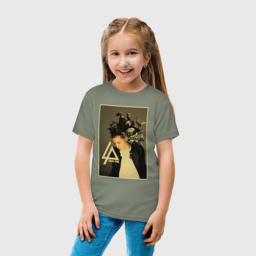 Детская футболка Chester Bennington - group / Авокадо – фото 4