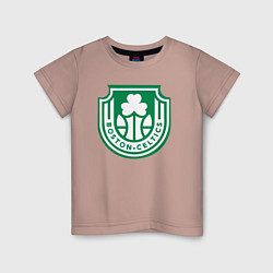 Футболка хлопковая детская Boston Celtics team, цвет: пыльно-розовый