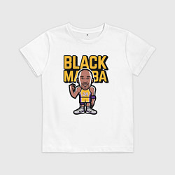 Футболка хлопковая детская Kobe black mamba, цвет: белый