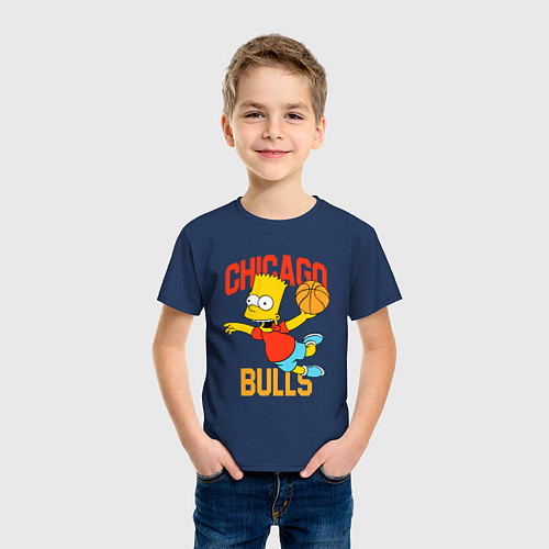 Детская футболка Чикаго Буллз Барт Симпсон / Тёмно-синий – фото 3