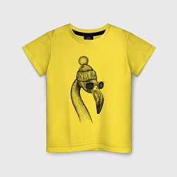 Футболка хлопковая детская Фламинго модный, цвет: желтый