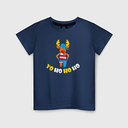 Футболка хлопковая детская Deer ho ho, цвет: тёмно-синий