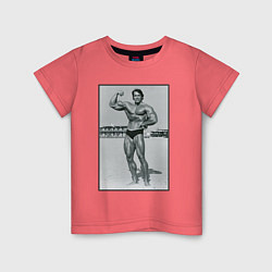 Футболка хлопковая детская Mister Schwarzenegger, цвет: коралловый