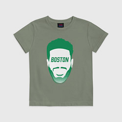 Футболка хлопковая детская Boston Tatum, цвет: авокадо
