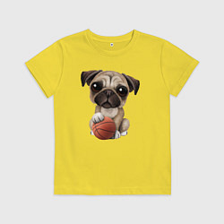 Детская футболка Мопс баскетболист