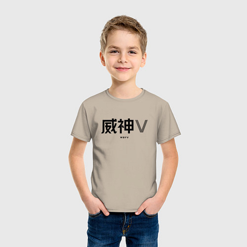 Детская футболка WayV logo / Миндальный – фото 3