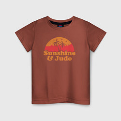 Футболка хлопковая детская Sunshine and judo, цвет: кирпичный