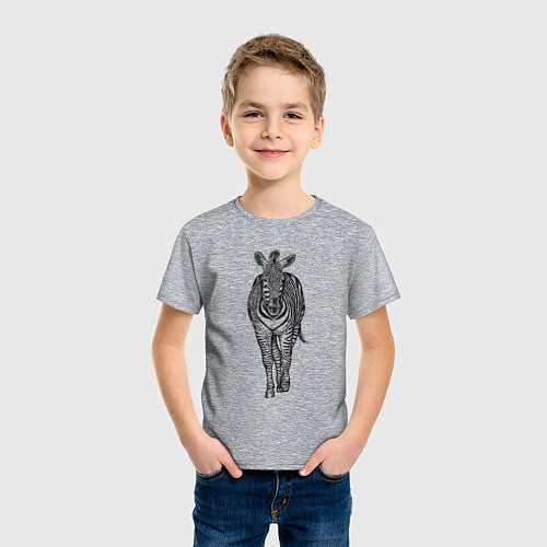 Детская футболка Зебра спереди / Меланж – фото 3