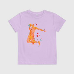 Футболка хлопковая детская Orange basketball, цвет: лаванда