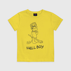 Футболка хлопковая детская Bart hellboy Lill Peep, цвет: желтый