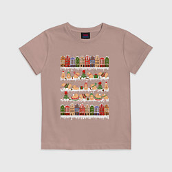 Детская футболка Капибара зимой на Новый год