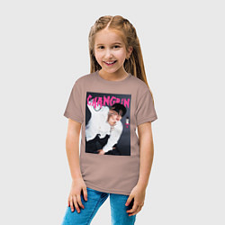 Футболка хлопковая детская Changbin Rock Star Stray Kids, цвет: пыльно-розовый — фото 2