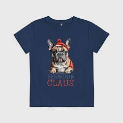 Детская футболка Французский новогодний бульдог