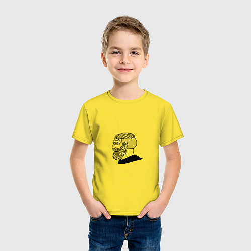 Детская футболка Мужик мем да / Желтый – фото 3