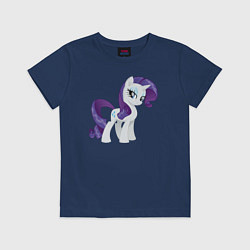 Футболка хлопковая детская Рарити из My Little Pony в кино, цвет: тёмно-синий