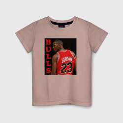 Футболка хлопковая детская Bulls Jordan, цвет: пыльно-розовый