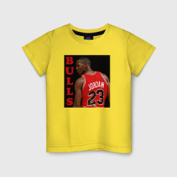 Футболка хлопковая детская Bulls Jordan, цвет: желтый