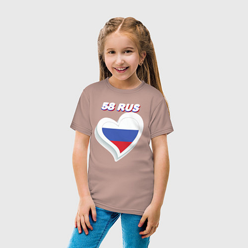 Детская футболка 58 регион Пензенская область / Пыльно-розовый – фото 4