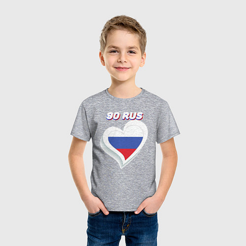 Детская футболка 90 регион Московская область / Меланж – фото 3