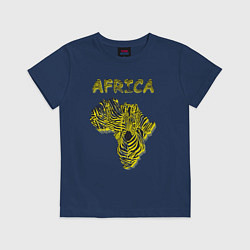 Футболка хлопковая детская Zebra Africa, цвет: тёмно-синий