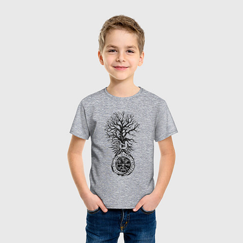 Детская футболка Древо миров / Меланж – фото 3