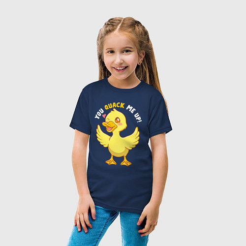 Детская футболка Duck quack / Тёмно-синий – фото 4