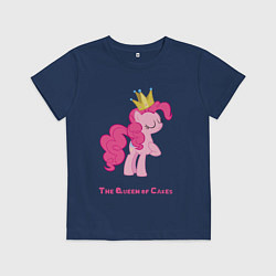 Футболка хлопковая детская Королева тортиков Пинки Пай, цвет: тёмно-синий