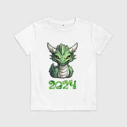 Детская футболка Лесной дракон зеленый