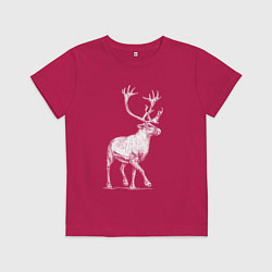 Детская футболка Северный олень белый спереди