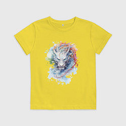 Детская футболка Дракон нарисованный акварелью