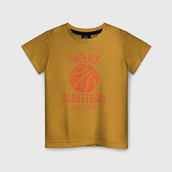 Футболка хлопковая детская Phoenix basketball 1968, цвет: горчичный